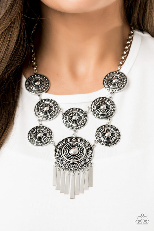Paparazzi Accessories Modern Medalist - Silver Necklaces - Lady T Accessories