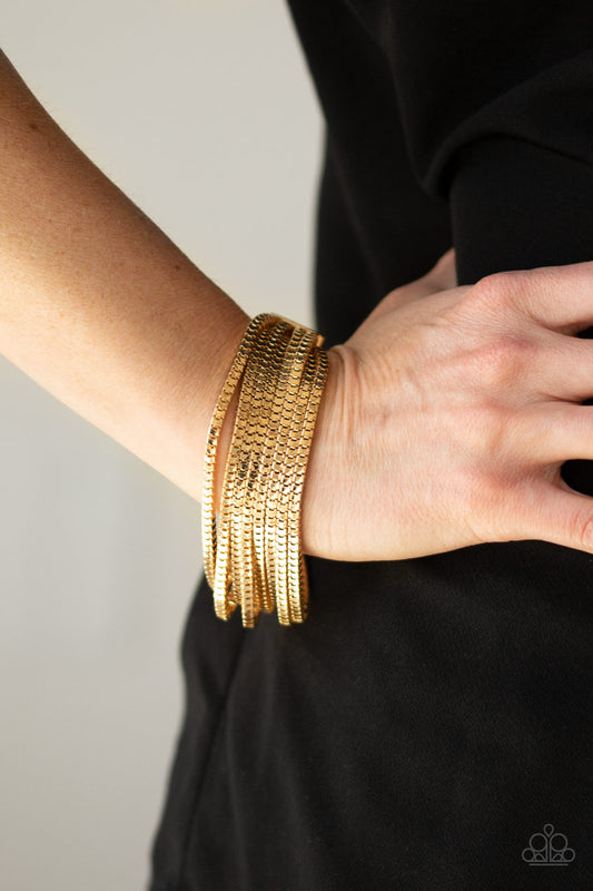 Paparazzi Accessories Out Of The Box - Gold Bracelets  - Lady T Accessories