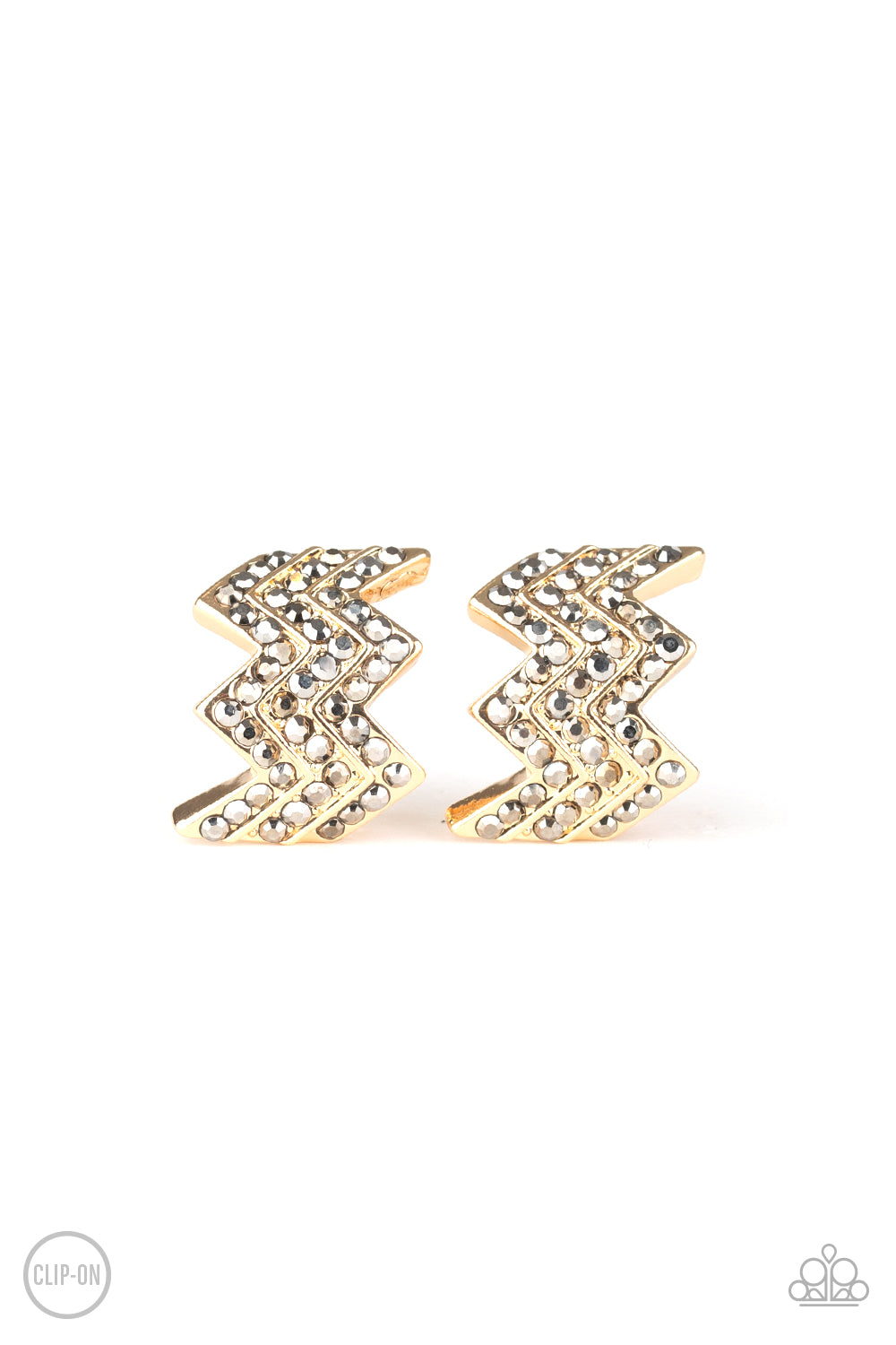 Paparazzi Accessories Fast As Lightning - Gold Clip-On Earrings - Lady T Accessories