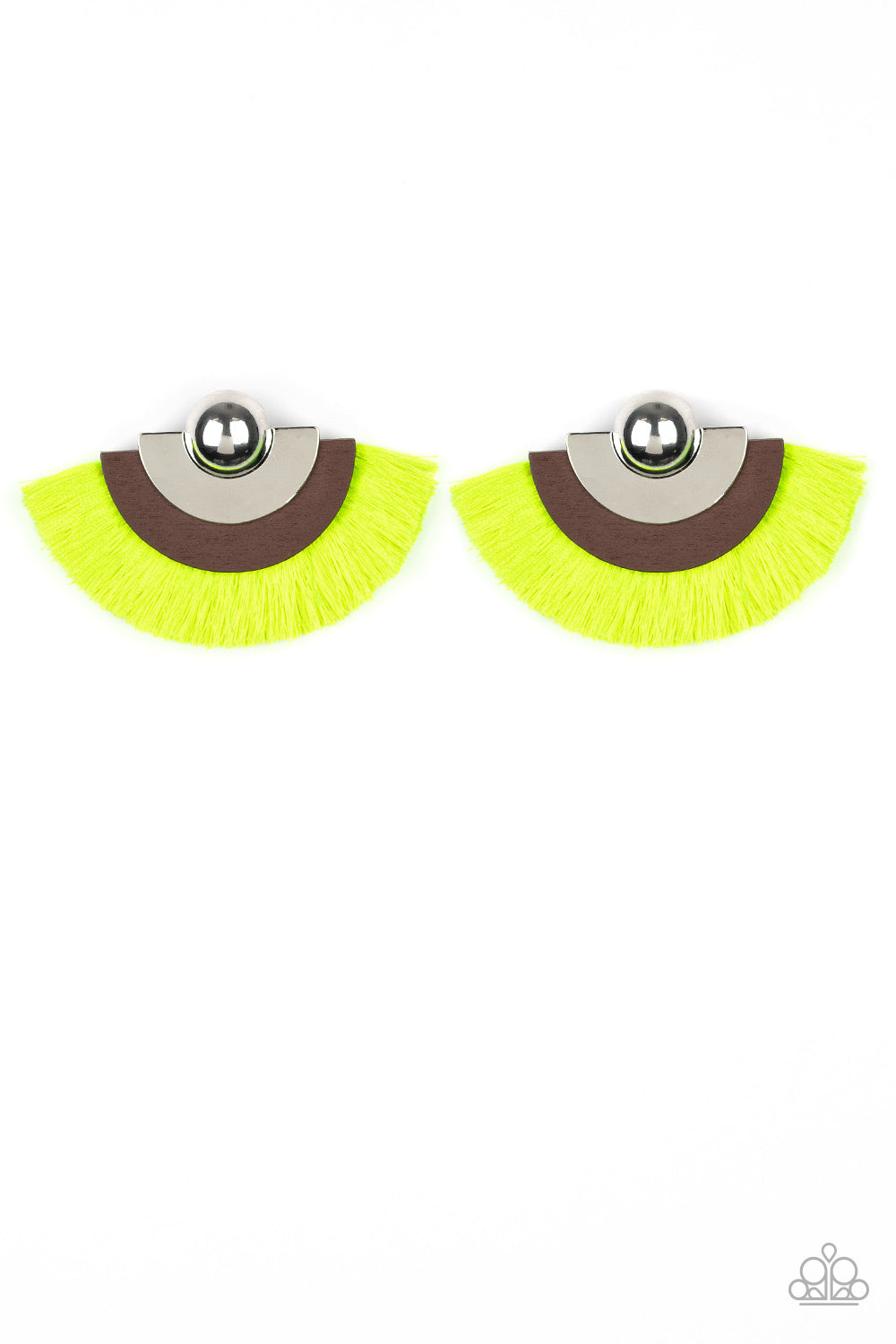 Paparazzi Accessories Fan the FLAMBOYANCE - Yellow Earrings - Lady T Accessories