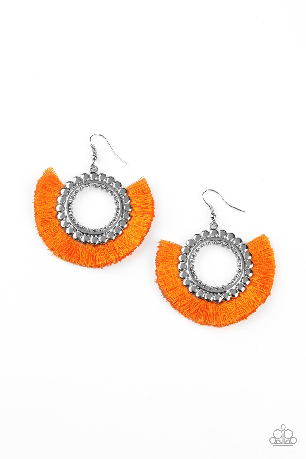 Paparazzi Accessories Fringe Fanatic - Orange Earrings - Lady T Accessories