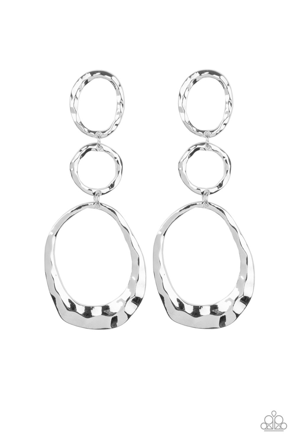 Paparazzi Accessories Radically Rippled - Silver Earrings - Lady T Accessories