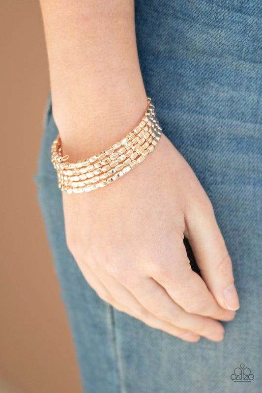 Paparazzi Accessories Stunningly Stacked - Rose Gold Bracelets - Lady T Accessories