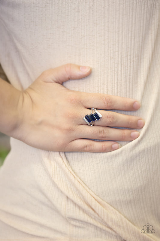 Paparazzi Accessories Triple Razzle - Blue Rings - Lady T Accessories