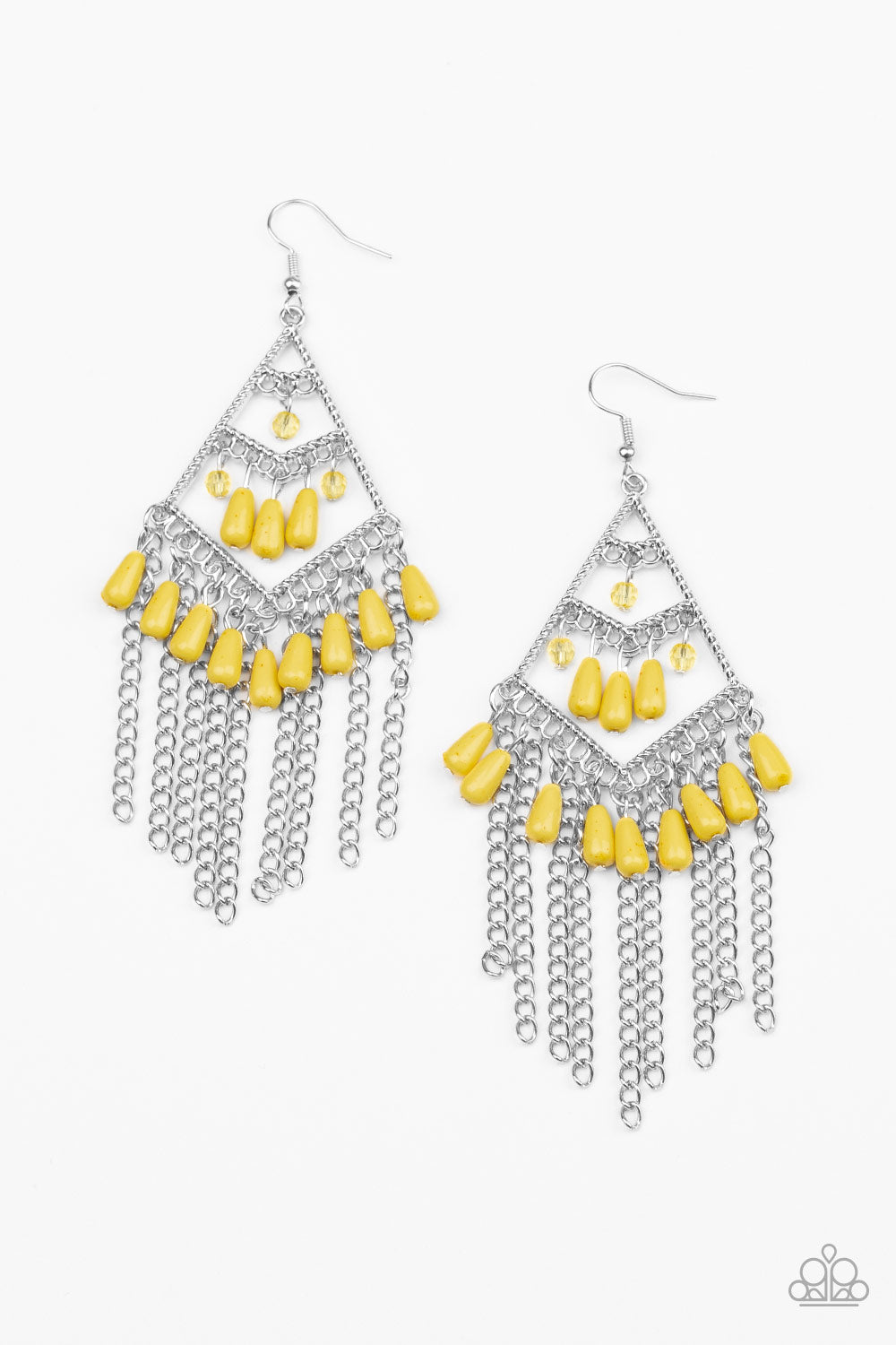 Paparazzi Accessories Trending Trandescence - Yellow Earrings  - Lady T Accessories