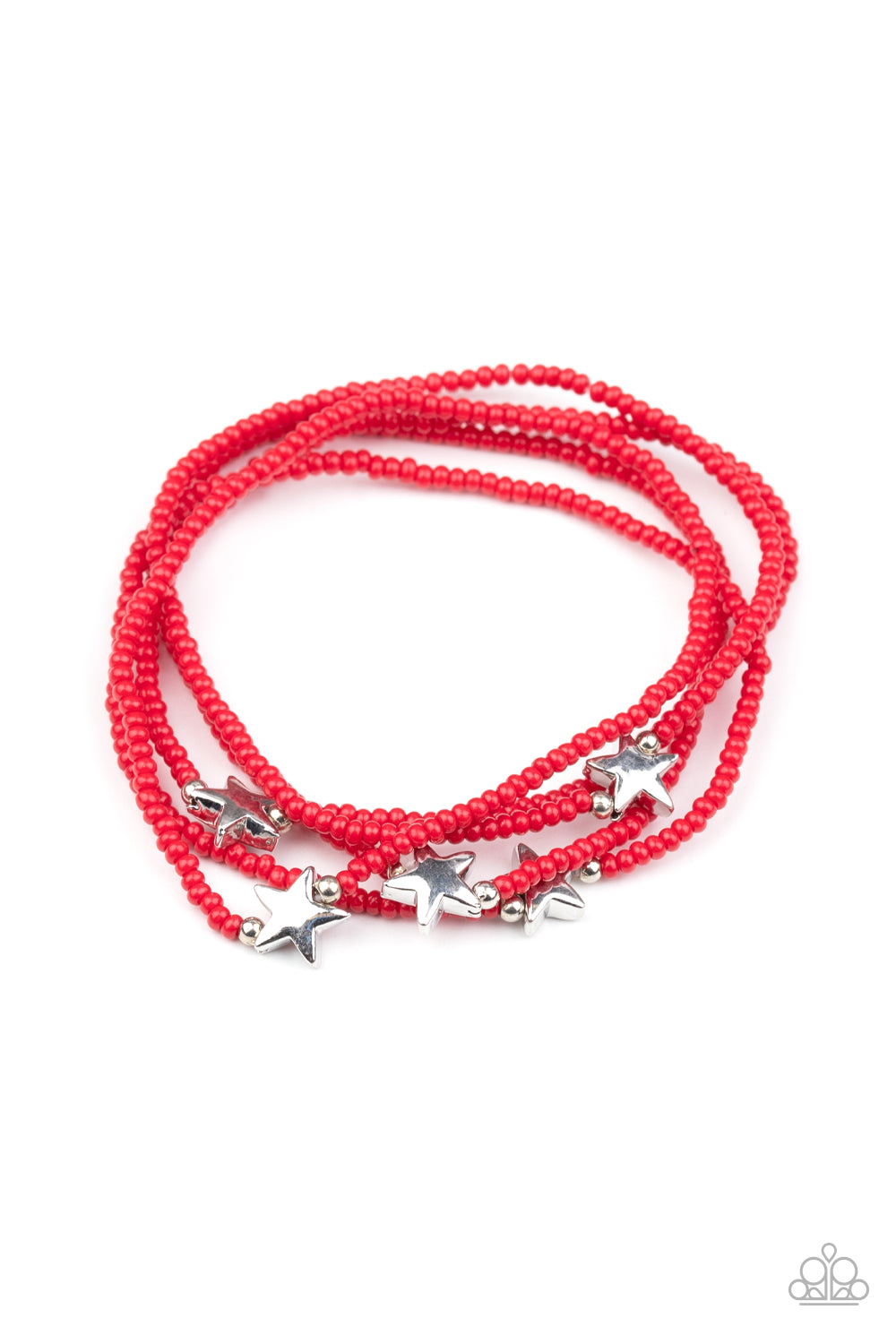 Paparazzi Accessories Pretty Patriotic - Red Bracelets - Lady T Accessories