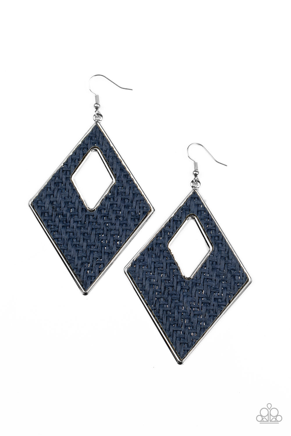 Paparazzi Accessories Woven Wanderer - Blue Earrings - Lady T Accessories