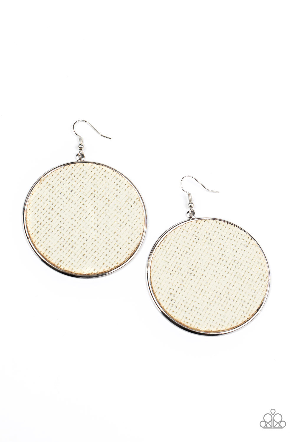 Paparazzi Accessories Wonderfully Woven - White Earrings - Lady T Accessories