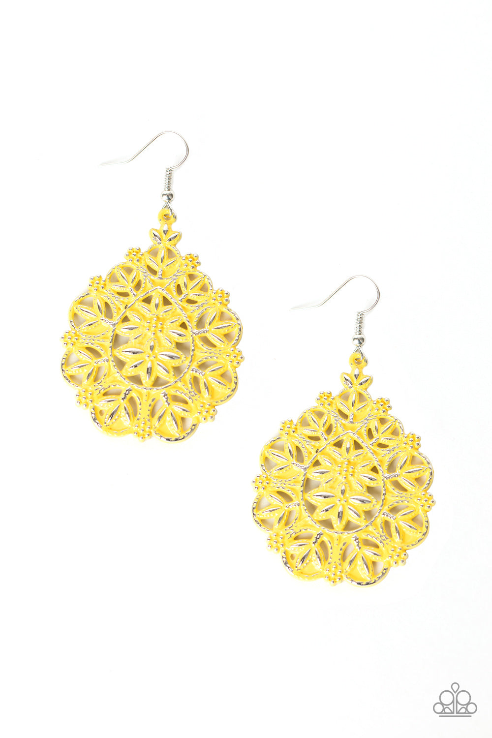 Paparazzi Accessories Floral Affair - Yellow Earrings - Lady T Accessories
