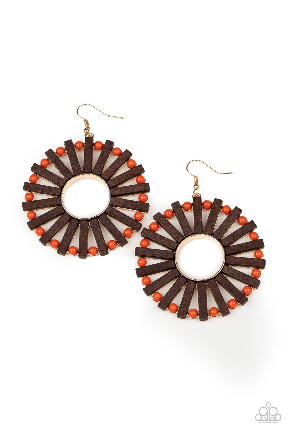 Paparazzi Accessories Solar Flare - Orange Earrings - Lady T Accessories
