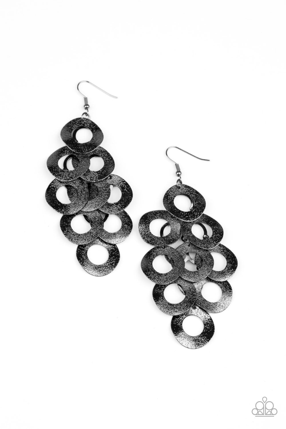 Paparazzi Accessories Scattered Shimmer - Black Earrings - Lady T Accessories