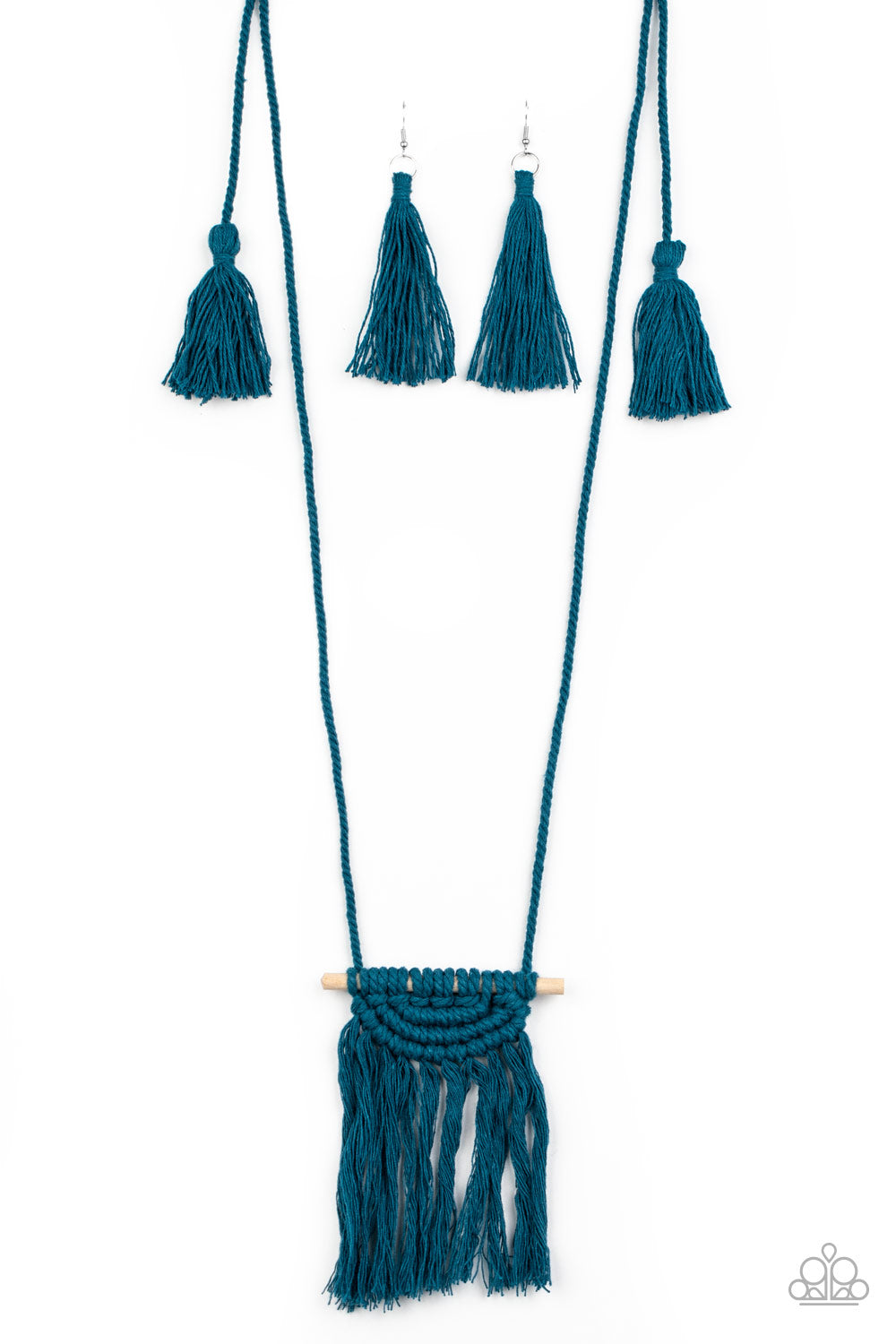 Paparazzi Accessories Between You and MACRAME - Blue Necklaces - Lady T Accessories