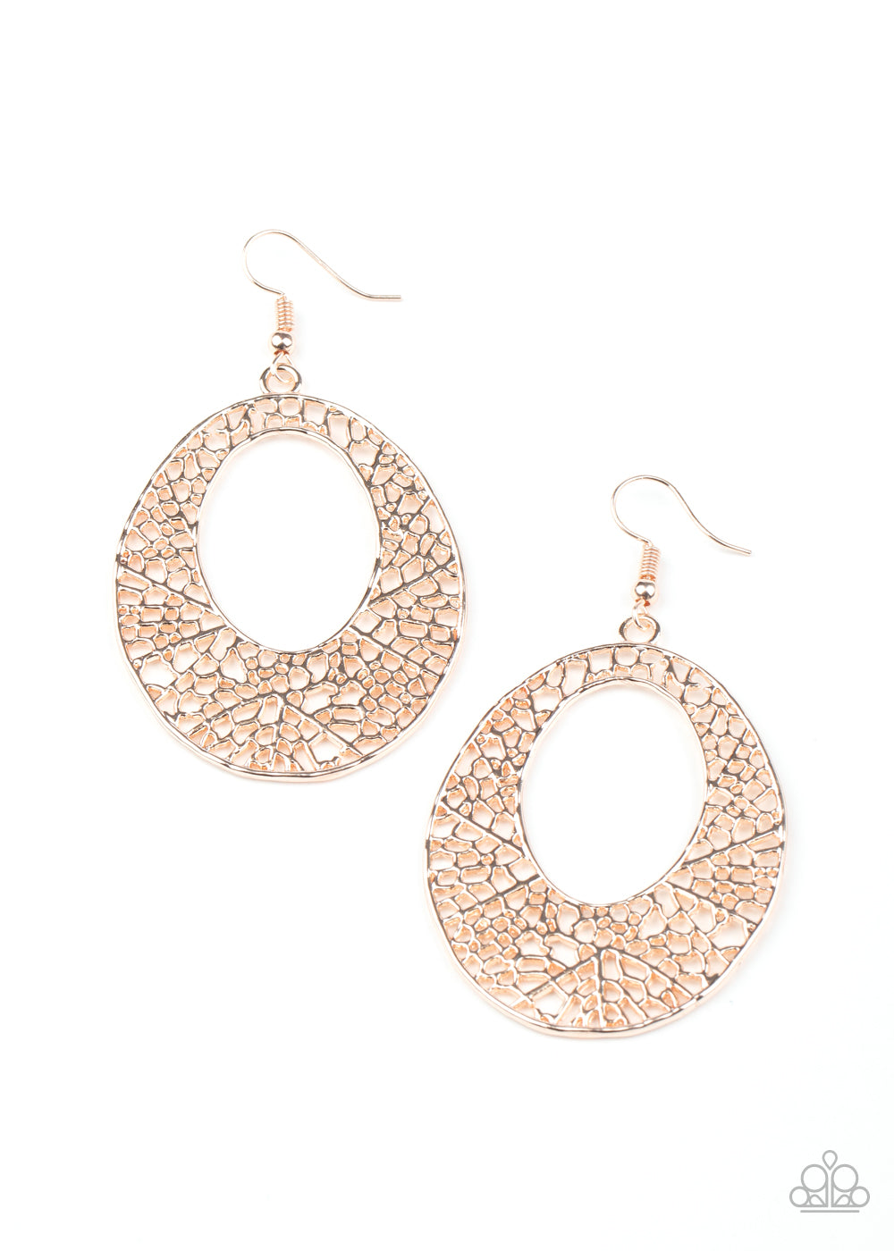 Paparazzi Accessories Serenely Shattered - Rose Gold Earrings - Lady T Accessories