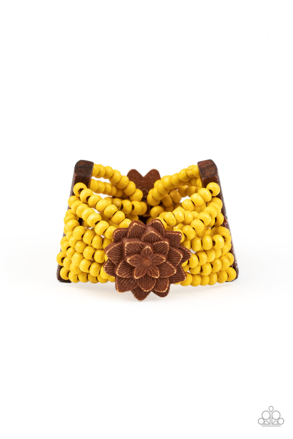 Paparazzi Accessories Tropical Sanctuary - Yellow Wood Bracelets - Lady T Accessories
