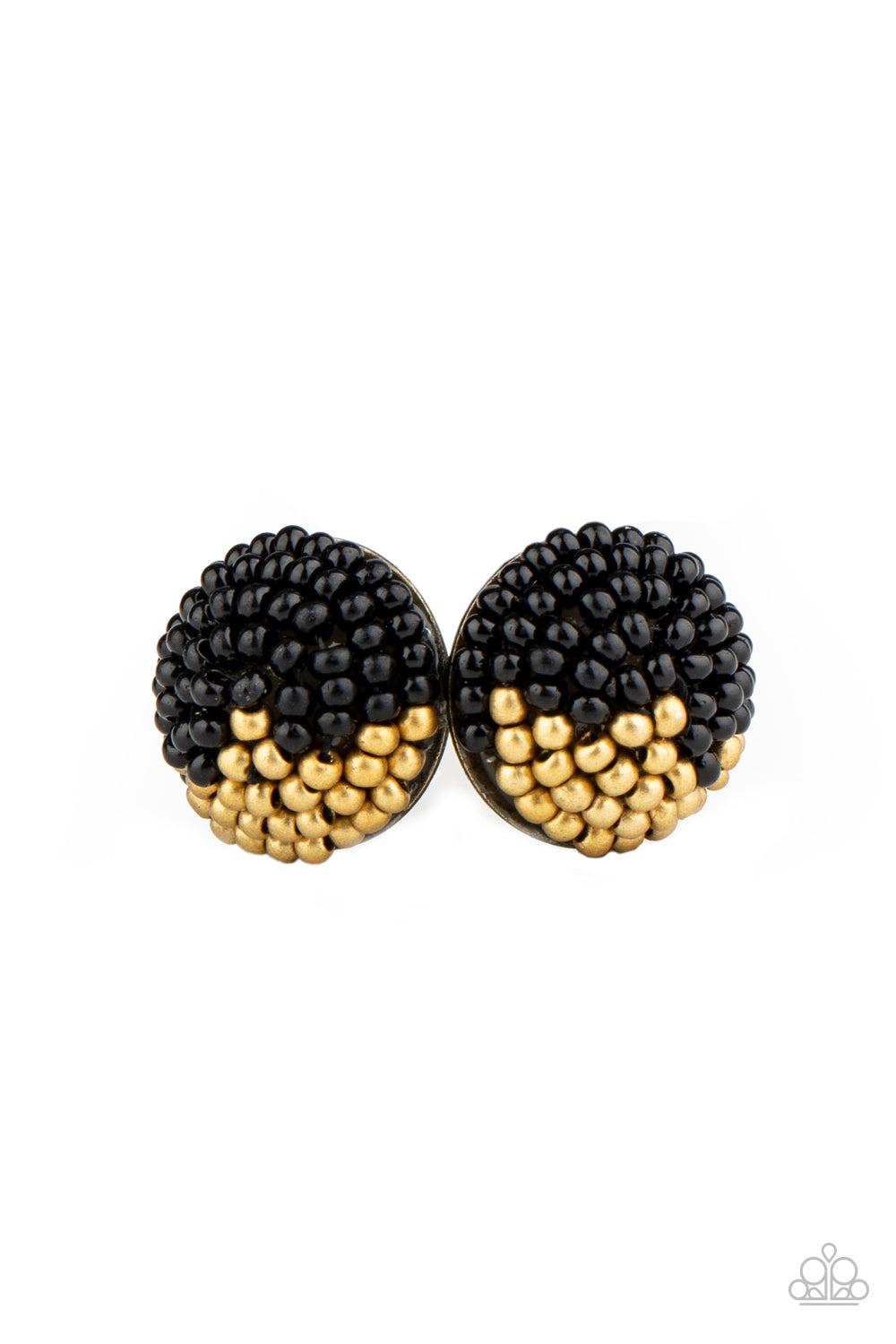 Paparazzi Accessories As Happy as Can BEAD - Black Earrings - Lady T Accessories