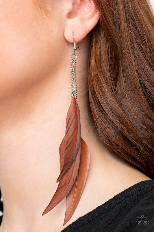 Paparazzi Accessories West Side Western - Brown Earrings - Lady T Accessories