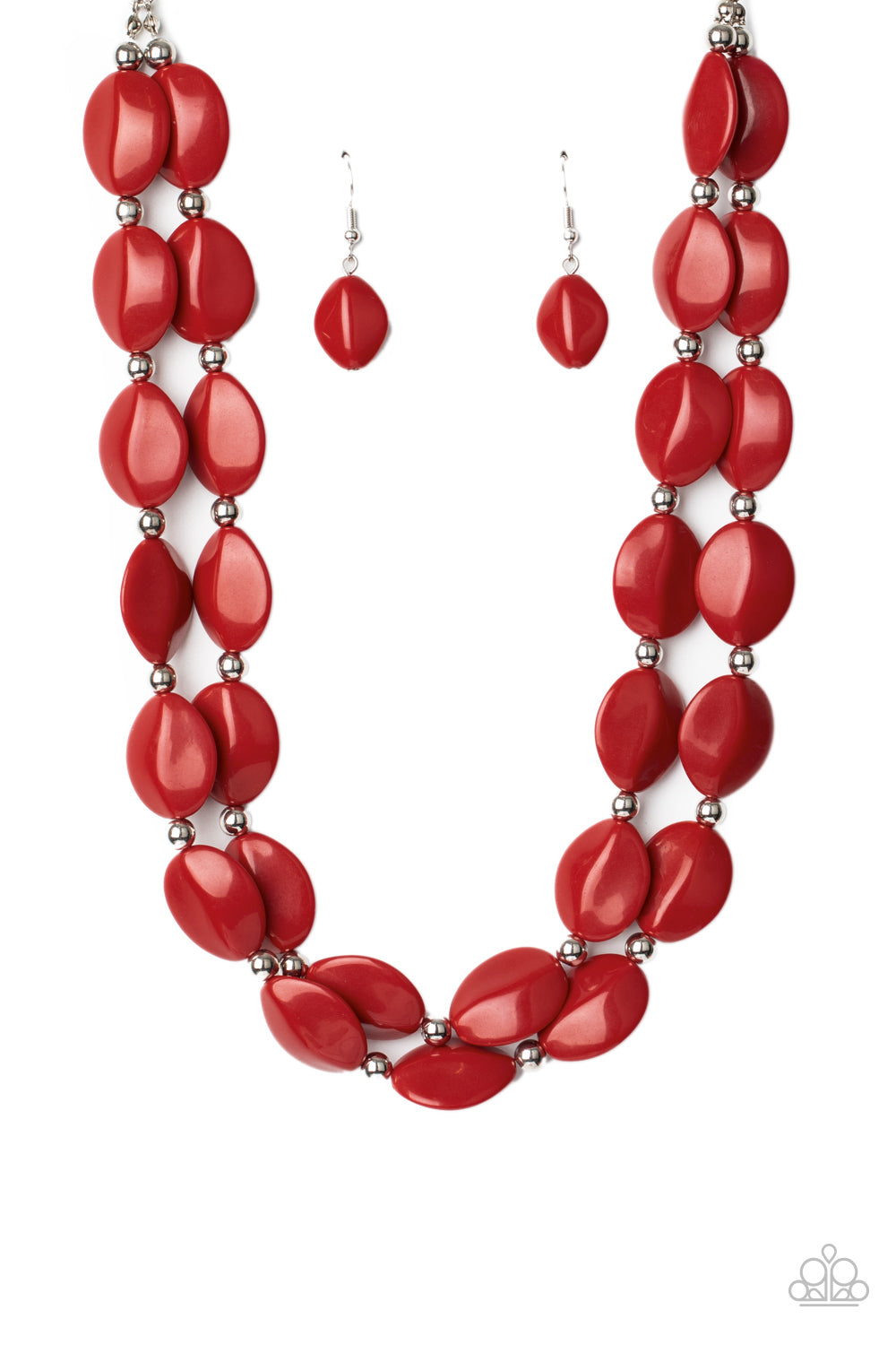 Paparazzi Accessories Two-story Stunner - Red Necklaces - Lady T Accessories