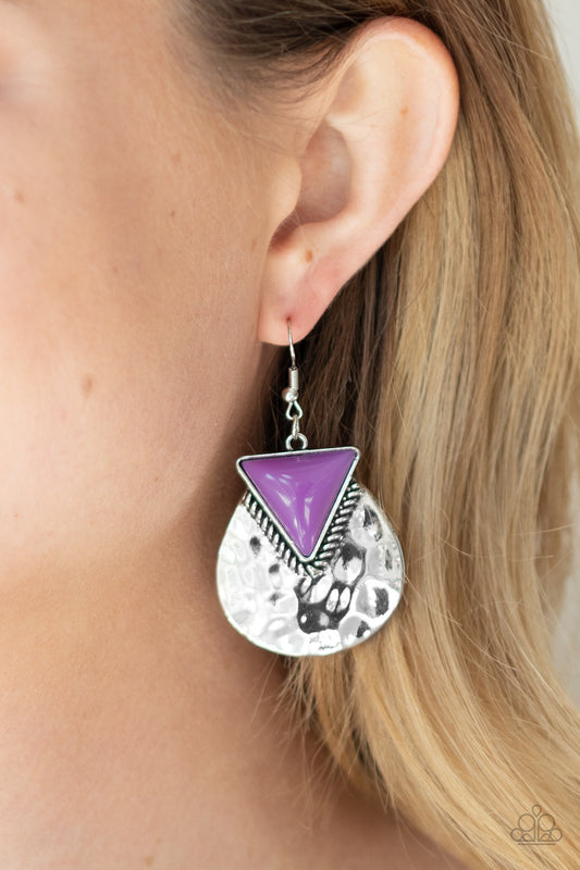 Paparazzi Accessories Road Trip Treasure - Purple Earrings - Lady T Accessories