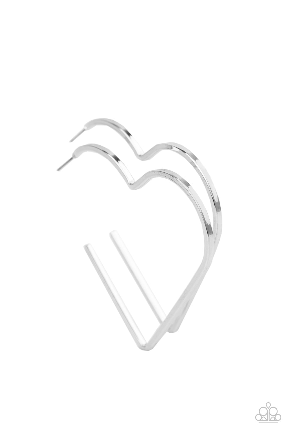 Paparazzi Accessories I HEART a Rumor - Silver Earrings - Lady T Accessories