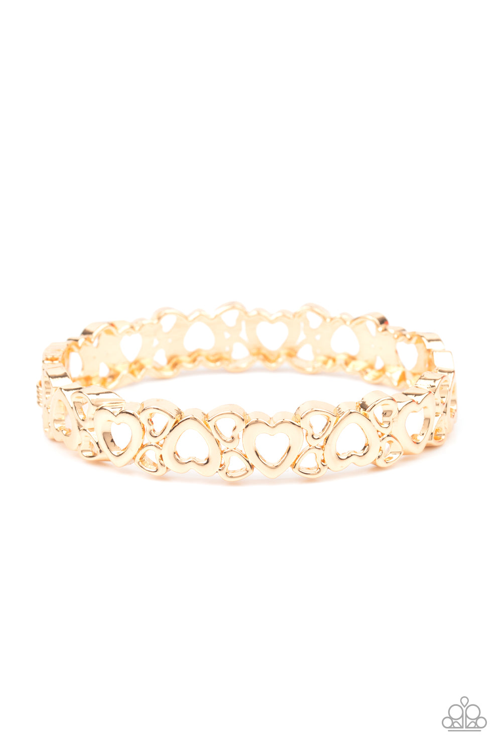 Paparazzi Accessories You HEART the Lady - Gold Bracelets - Lady T Accessories