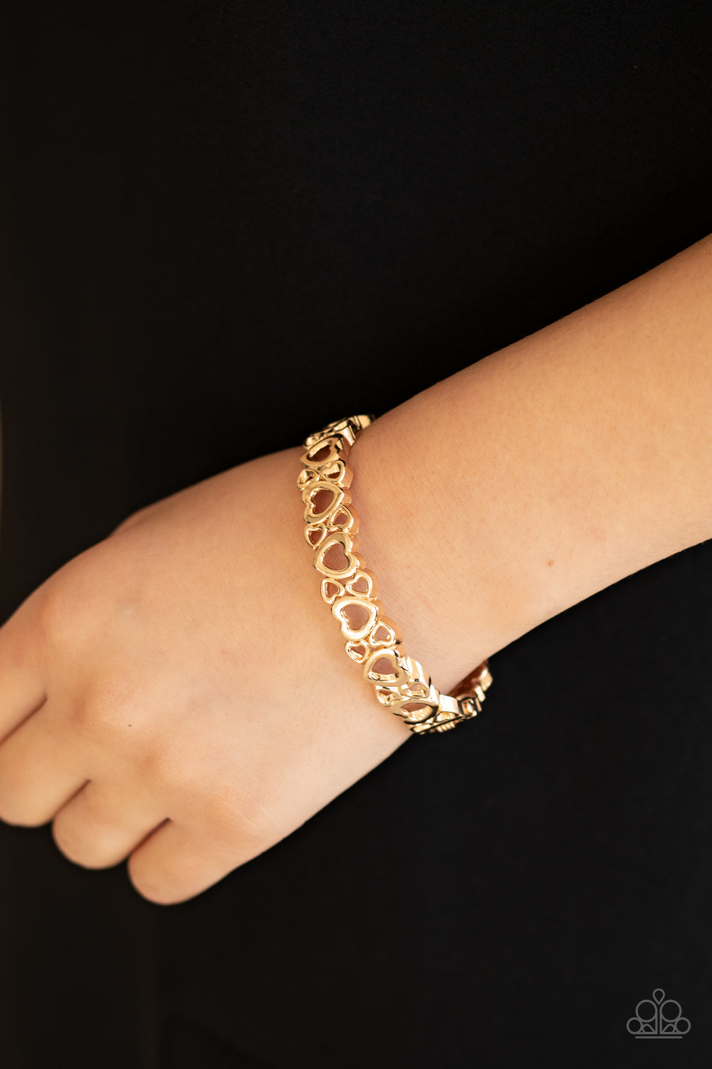 Paparazzi Accessories You HEART the Lady - Gold Bracelets - Lady T Accessories