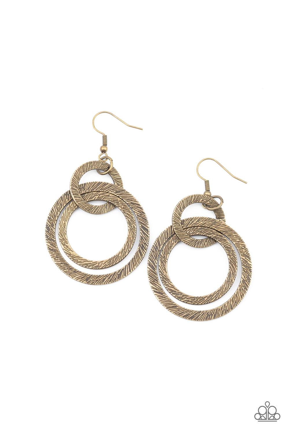 Paparazzi Accessories Distractingly Dizzy - Brass Earrings - Lady T Accessories