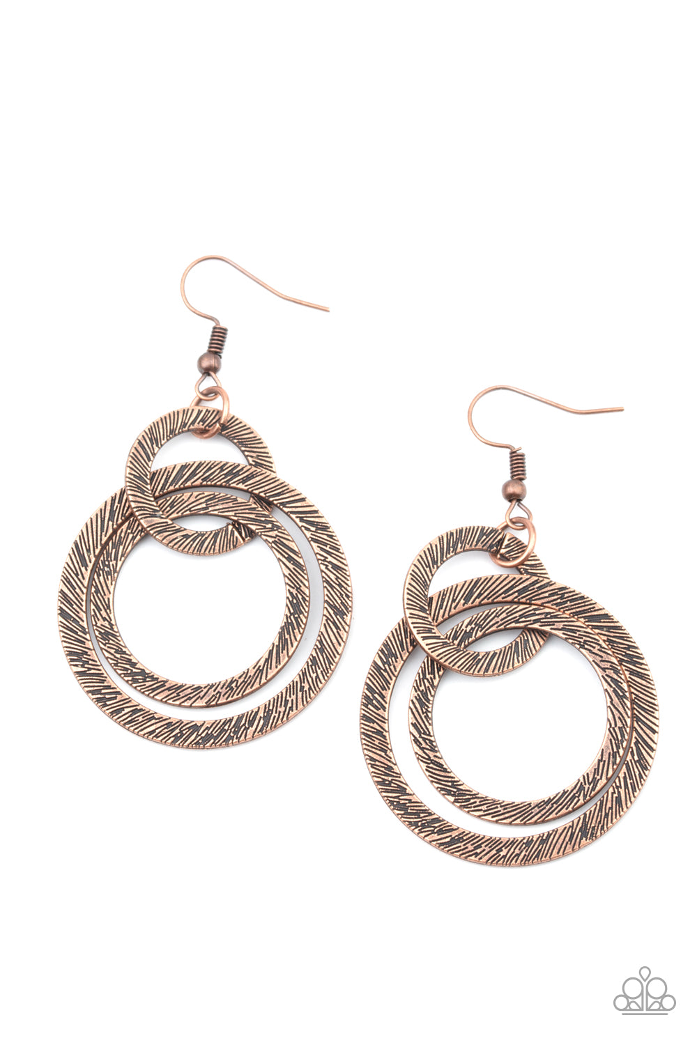 Paparazzi Accessories Distractingly Dizzy - Copper Earrings - Lady T Accessories