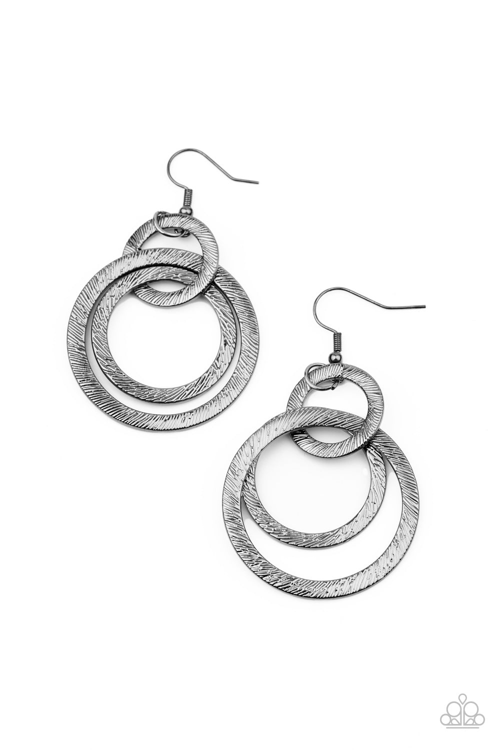 Paparazzi Accessories Distractingly Dizzy - Black Earrings - Lady T Accessories