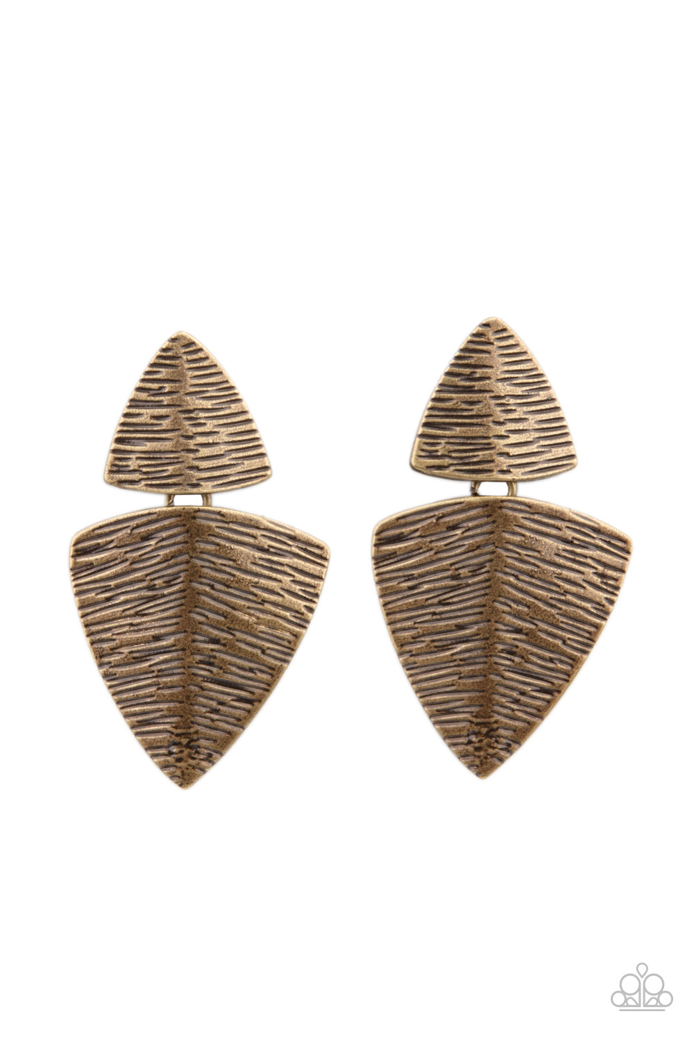 Paparazzi Accessories Primal Factors - Brass Earrings - Lady T Accessories