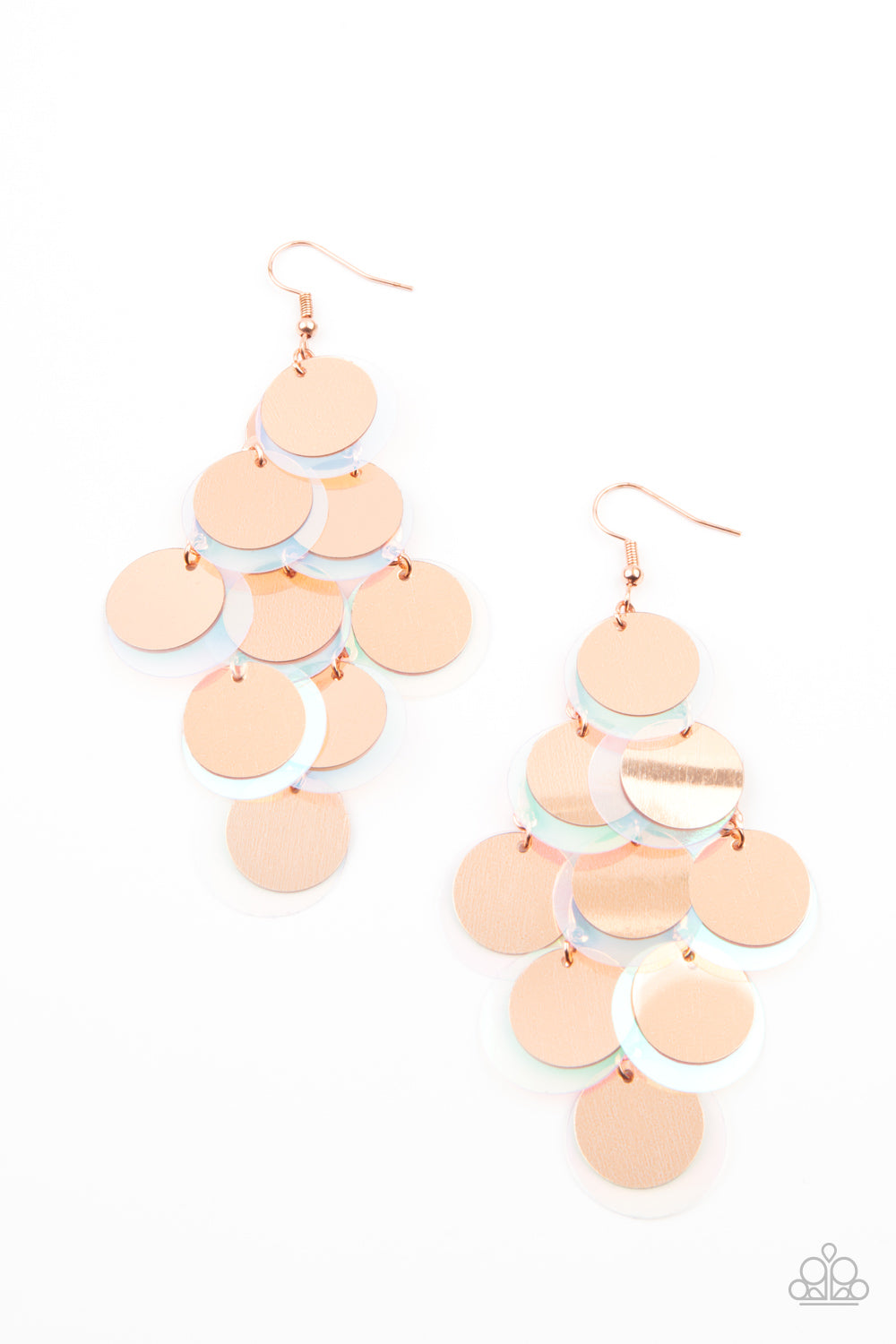 Paparazzi Accessories Sequin Seeker - Copper Earrings - Lady T Accessories
