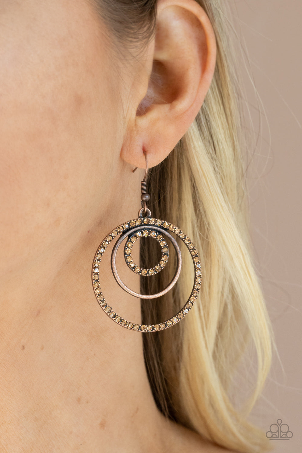 Paparazzi Accessories Bodaciously Bubbly - Copper Earrings - Lady T Accessories
