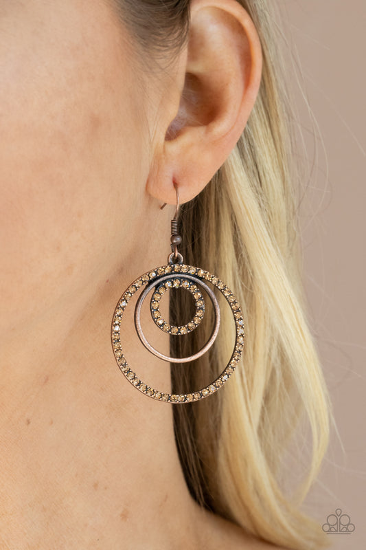 Paparazzi Accessories Bodaciously Bubbly - Copper Earrings - Lady T Accessories