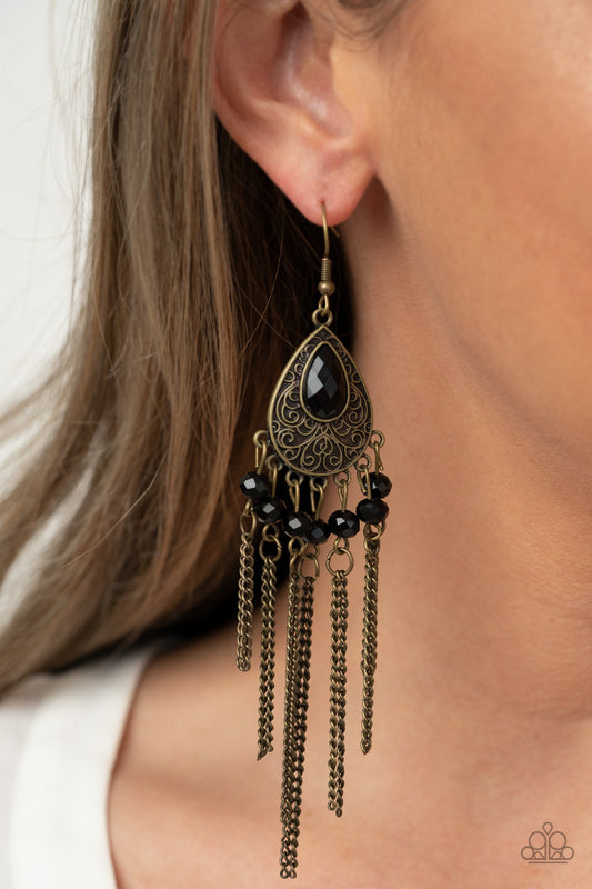 Paparazzi Accessories Floating on HEIR - Brass Earrings - Lady T Accessories