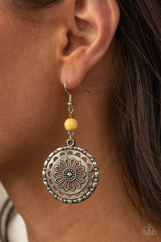 Paparazzi Accessories Flowering Frontiers - Yellow Earrings - Lady T Accessories