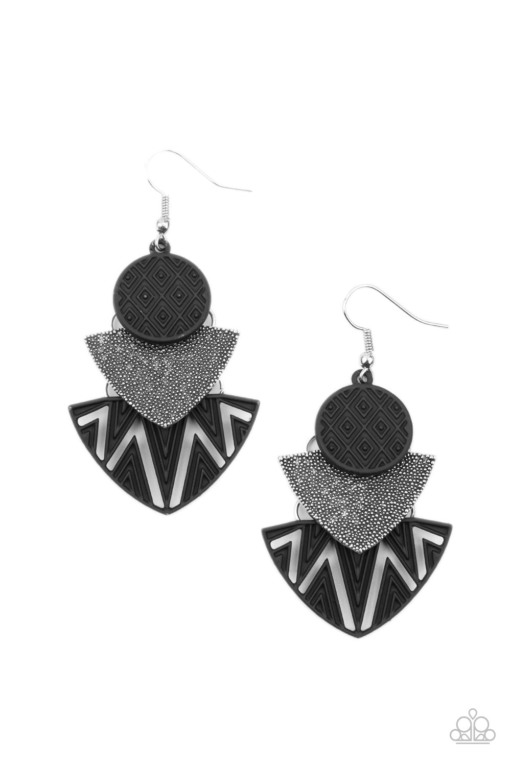 Paparazzi Accessories Jurassic Juxtaposition - Black Earrings - Lady T Accessories