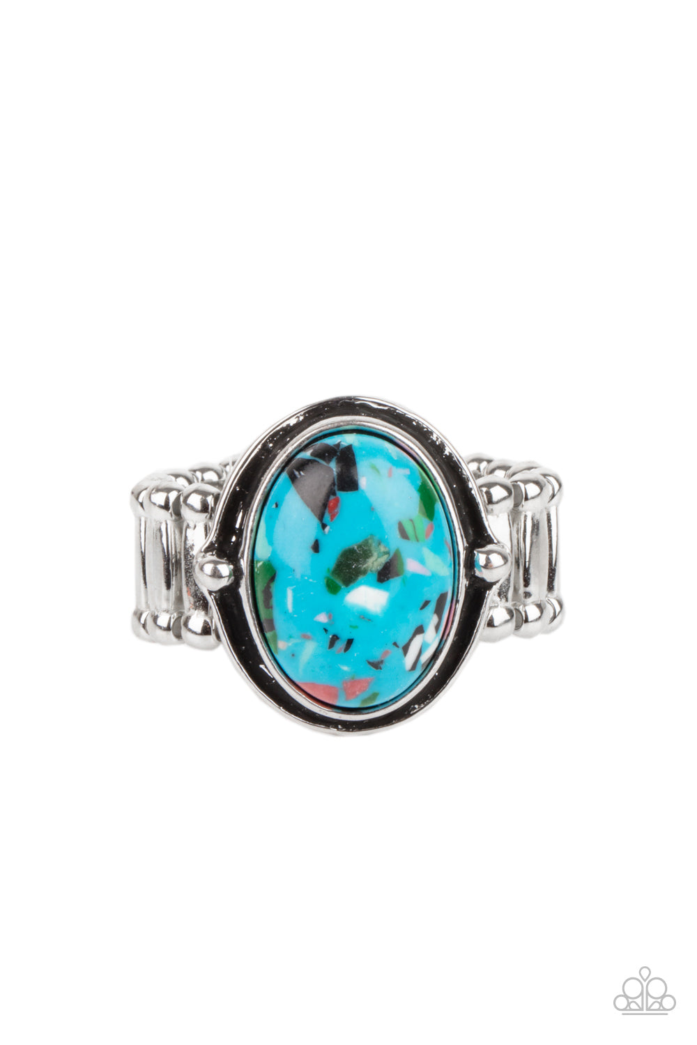 Paparazzi Accessories Terrifically Terrazzo - Blue Rings - Lady T Accessories