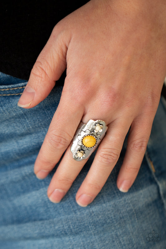 Paparazzi Accessories Badlands Garden - Yellow Rings - Lady T Accessories