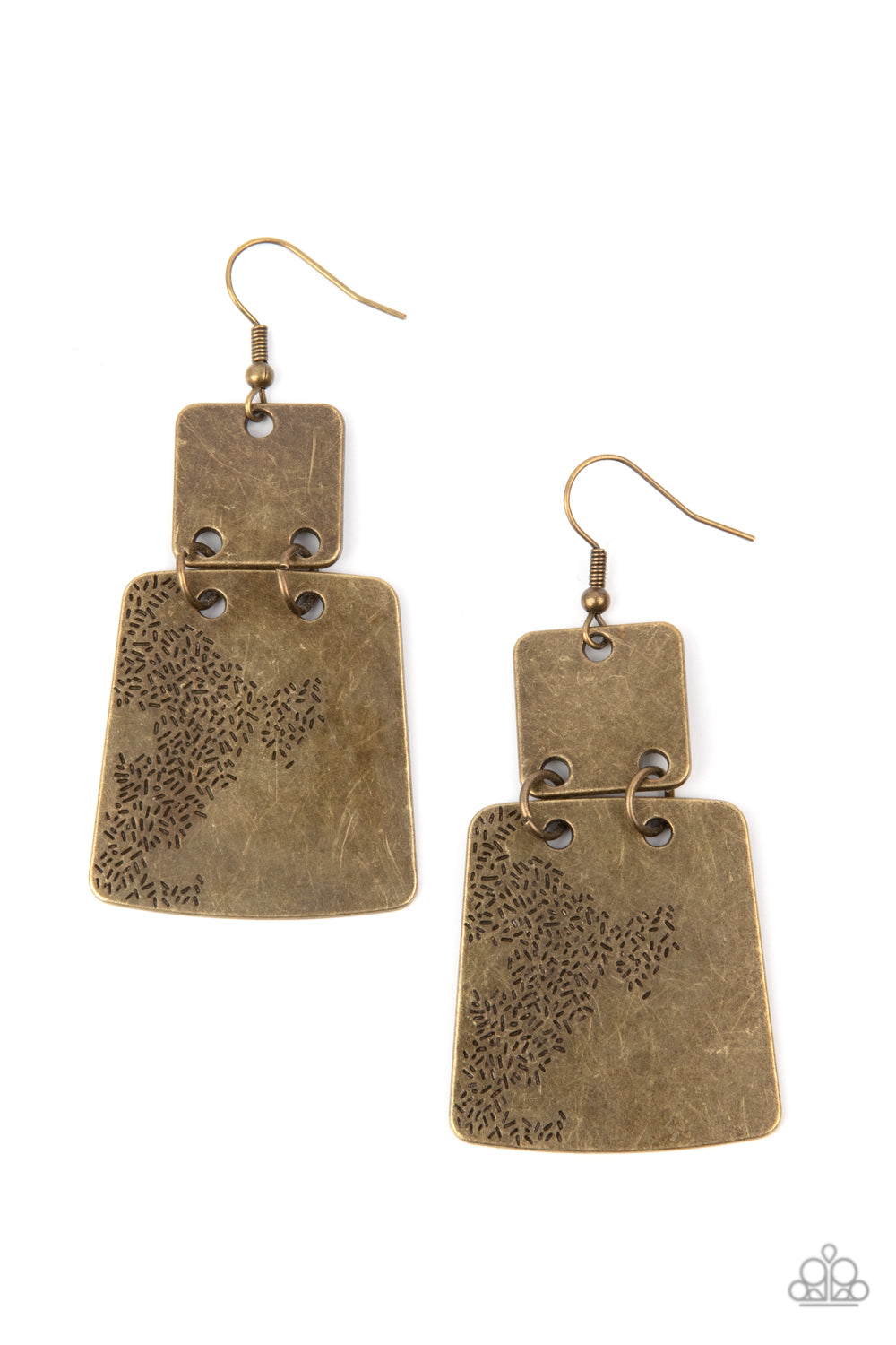 Paparazzi Accessories Tagging Along - Brass Earrings - Lady T Accessories