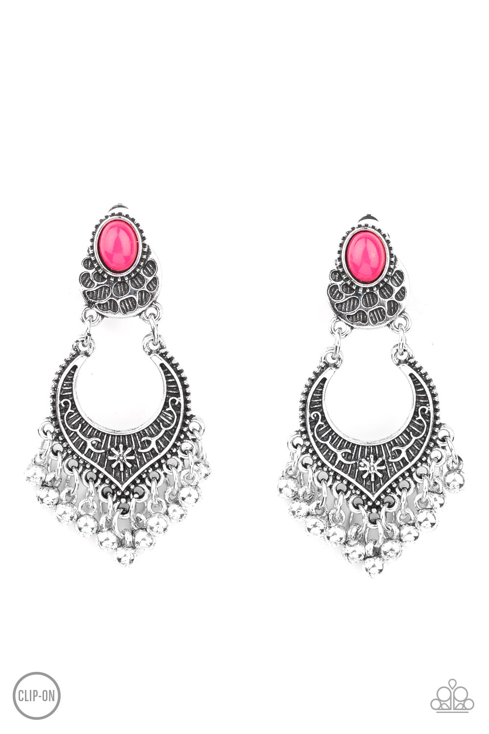 Paparazzi Accessories Summery Gardens - Pink Clip-On Earrings - Lady T Accessories