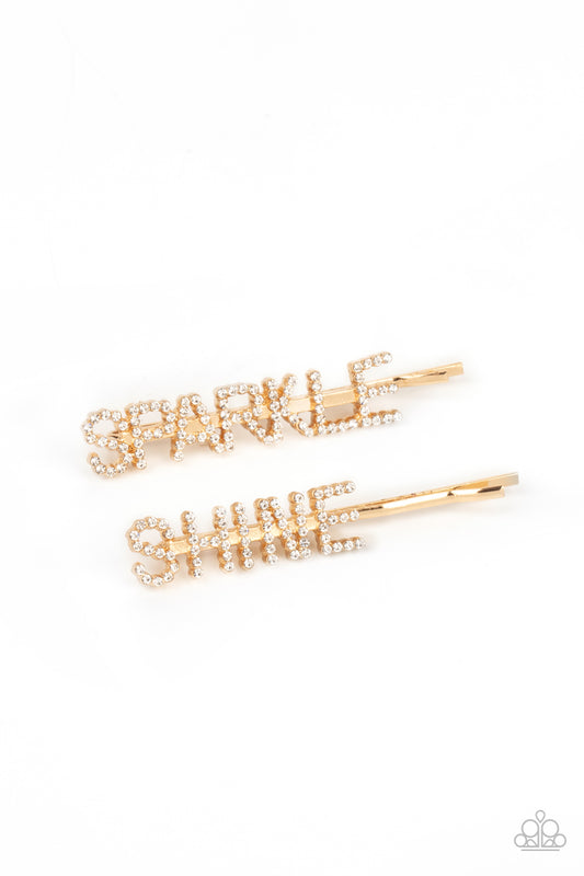Paparazzi Accessories Center of the SPARKLE-Verse - Gold Hair Clips - Lady T Accessories