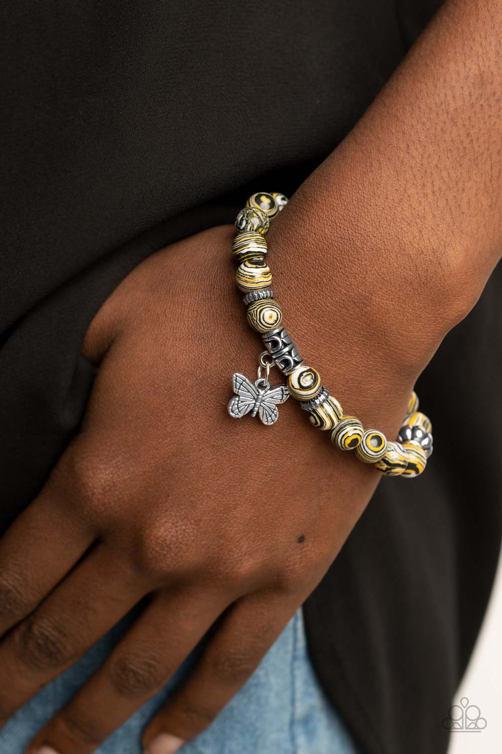 Paparazzi Accessories Butterfly Wishes - Yellow Bracelets - Lady T Accessories
