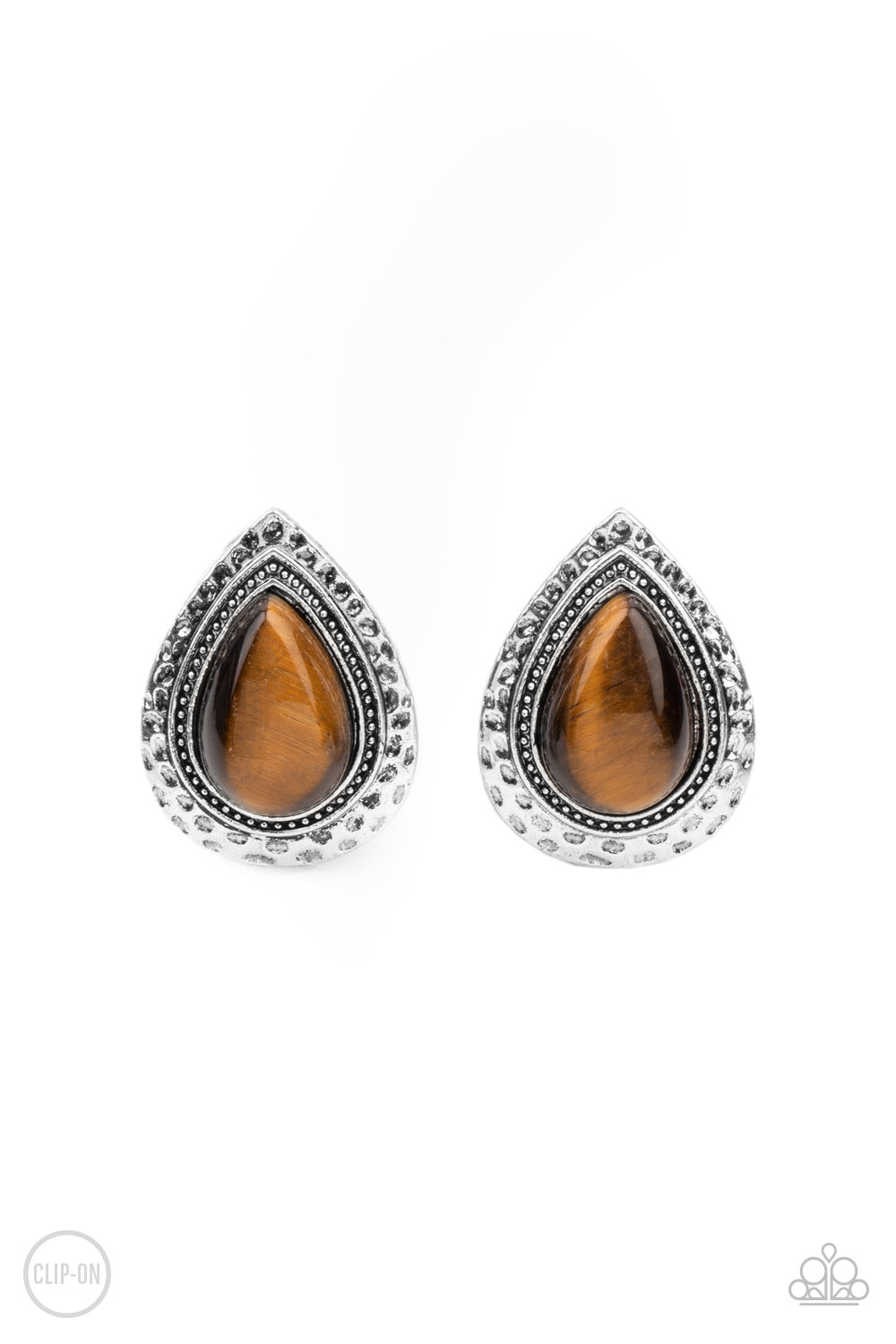 Paparazzi Accessories Desert Glow - Brown Earrings - Lady T Accessories
