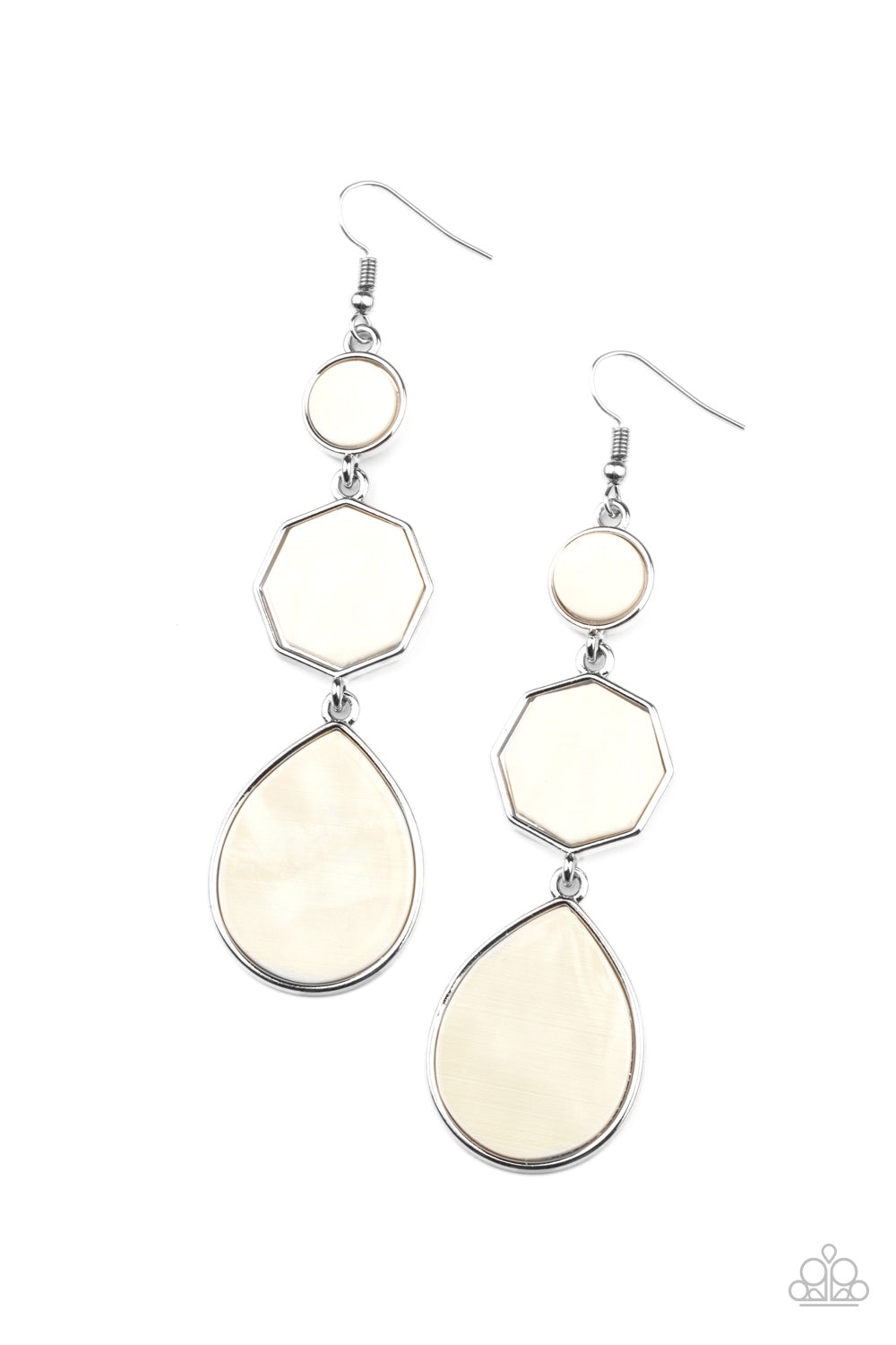 Paparazzi Accessories Progressively Posh - White Earrings - Lady T Accessories