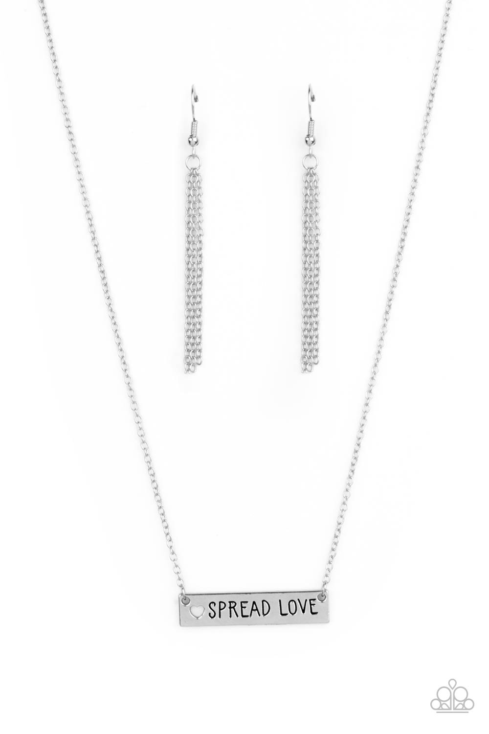 Paparazzi Accessories - Spread Love - Silver Inspirational Necklaces