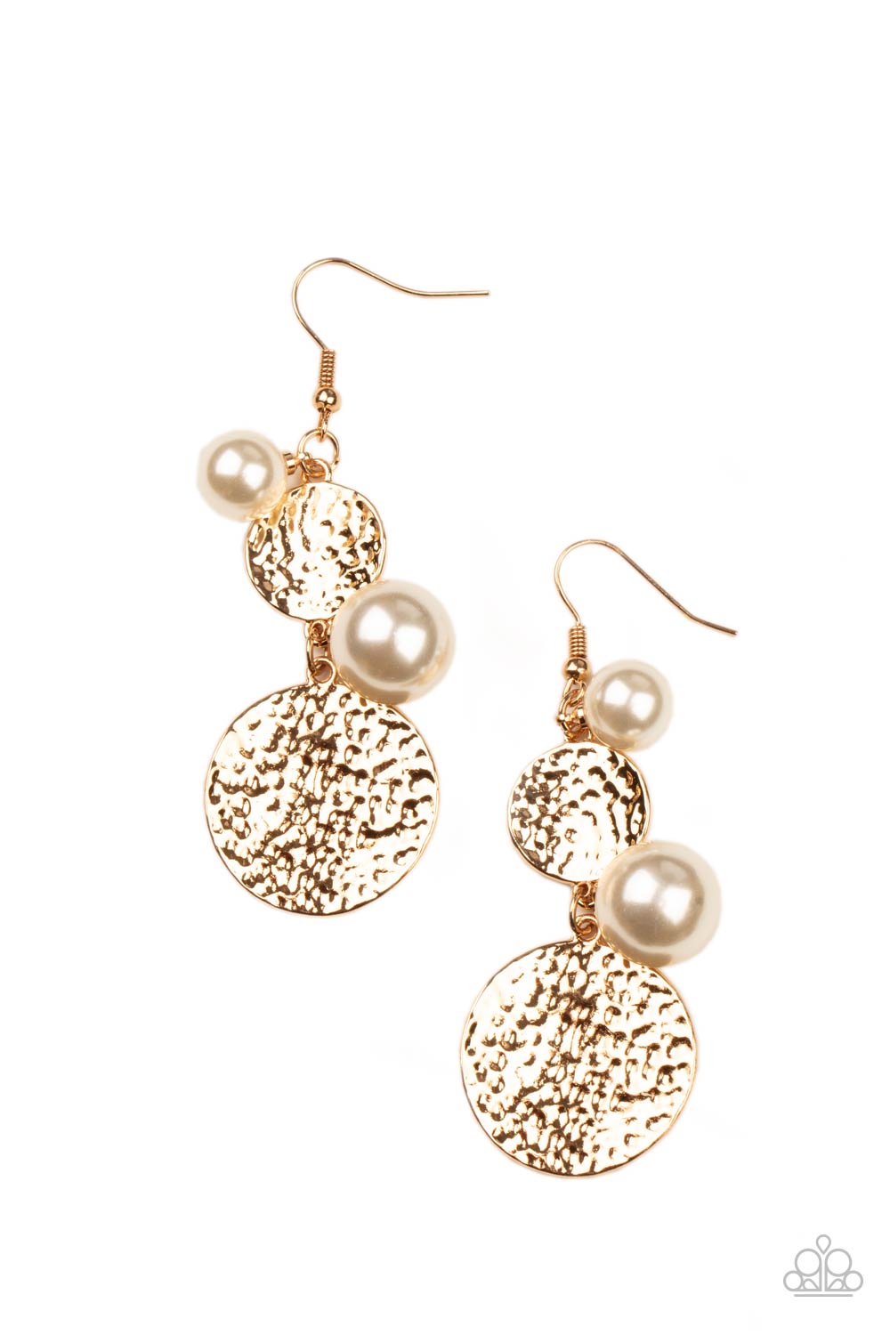 Paparazzi Accessories Pearl Dive - Gold Earrings - Lady T Accessories