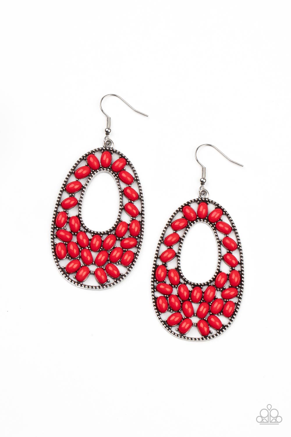 Paparazzi Accessories Beaded Shores - Red Earrings - Lady T Accessories