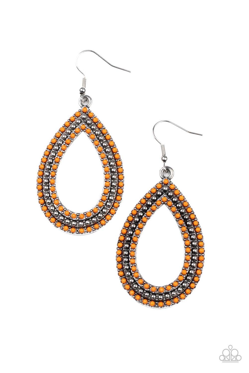 Paparazzi Accessories Tear Tracks - Orange Earrings - Lady T Accessories