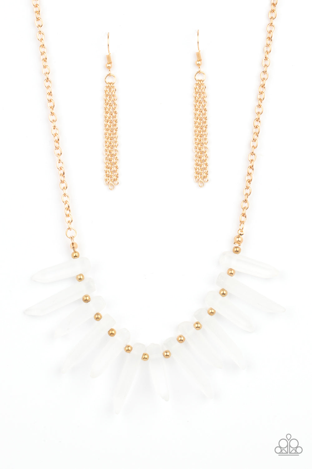 Paparazzi Accessories Ice Age Intensity - Gold Necklaces - Lady T Accessories