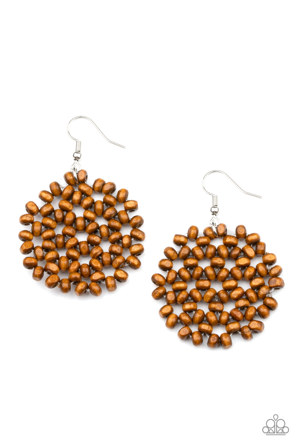 Paparazzi Accessories Summer Escapade - Brown Wood Earrings - Lady T Accessories