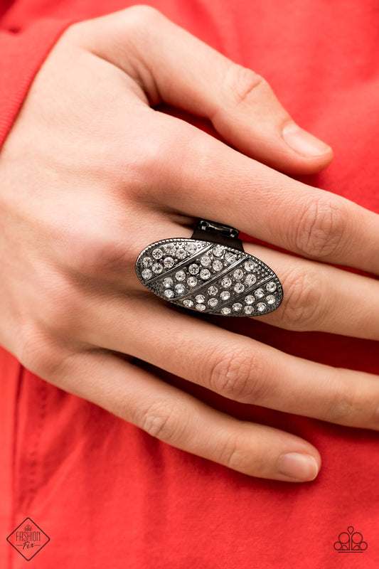 Paparazzi Accessories Galatic Glitz - Black Rings - Lady T Accessories